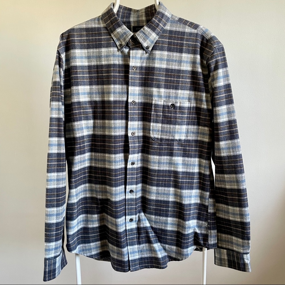 JCrew Chamois Workshirt - Navy & Gray Plaid